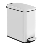 Metal trash can with lid for waste disposal