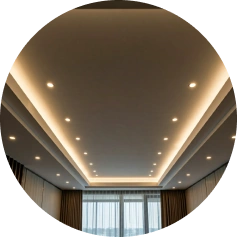 Gypsum false ceiling providing a clean and uniform look