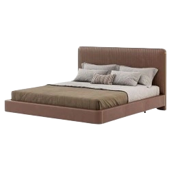 Grand king size bed with custom padded headboard