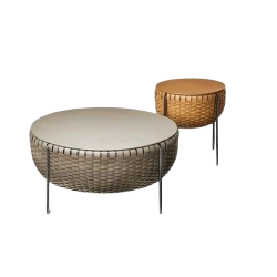 Two-piece coffee table set with contrasting textures
