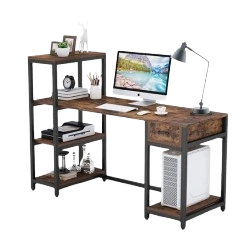 Clean line study table with concealed storage drawers