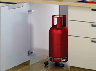 Kitchen cylinder trolley for gas cylinder storage