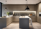 Spacious G-shaped kitchen