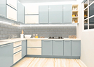 Modern L-shaped kitchen layout thumb
