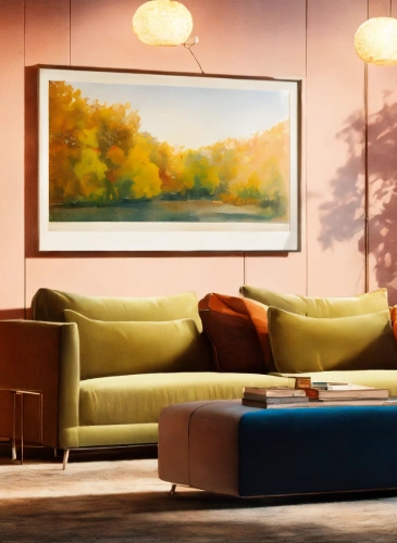 Scandinavian living room with minimalist design and neutral tones