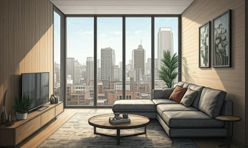 L-Shaped Layout For Living Room