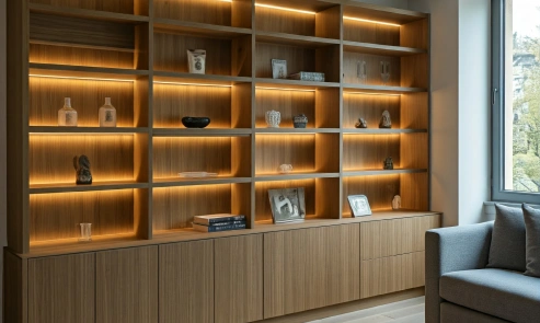 Built-in Shelving Living Space Organized & Beautiful