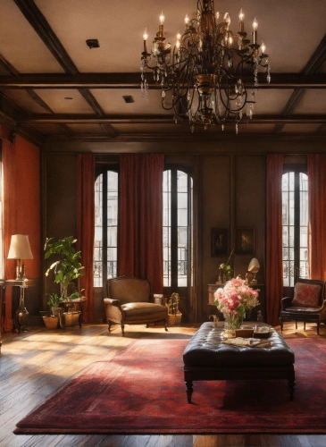 Elegant traditional living room with classic furniture