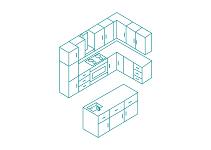 Modern L - Shaped Kitchen