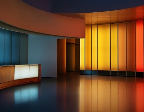 Industrial wall with exposed brick and hanging lights.