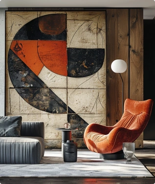 Modern wall with clean lines and neutral tones.