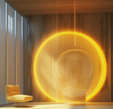 Modern wall-mounted light fixture.