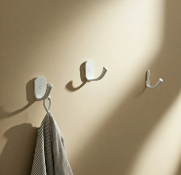 Wall hooks for organizing and hanging items.