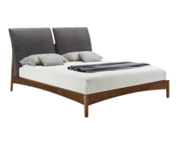 Durable metal double bed with modern design for bedrooms
