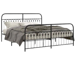 Upholstered double bed with soft fabric and elegant design