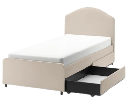 Single bed with comfortable mattress and modern design