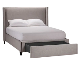Comfortable storage king size bed with spacious drawers for bedroom organization