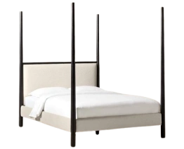 Stylish metal poster bed with intricate design and sturdy frame