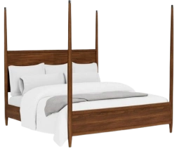 wooden poster bed with classic design and sturdy frame