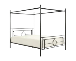 upholstered poster bed with plush design and style