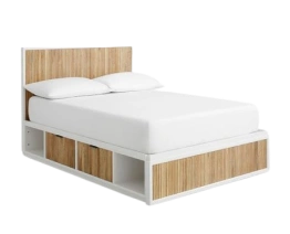 Queen size storage bed with ample storage space and modern design.
