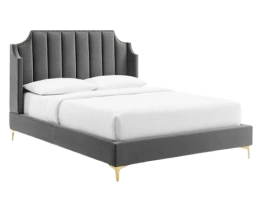 Modern Platform Queen Size Bed with Sturdy Frame