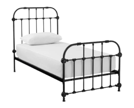 Upholstered Single Bed with Cushioned Headboard for Comfort