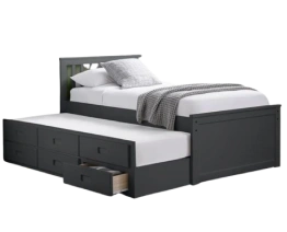 Storage single bed with drawers for space-saving